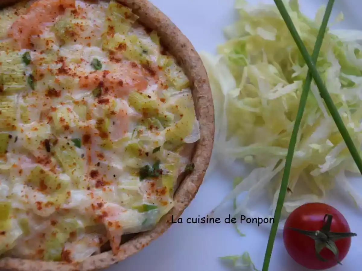 Quiche aux poireaux et saumon