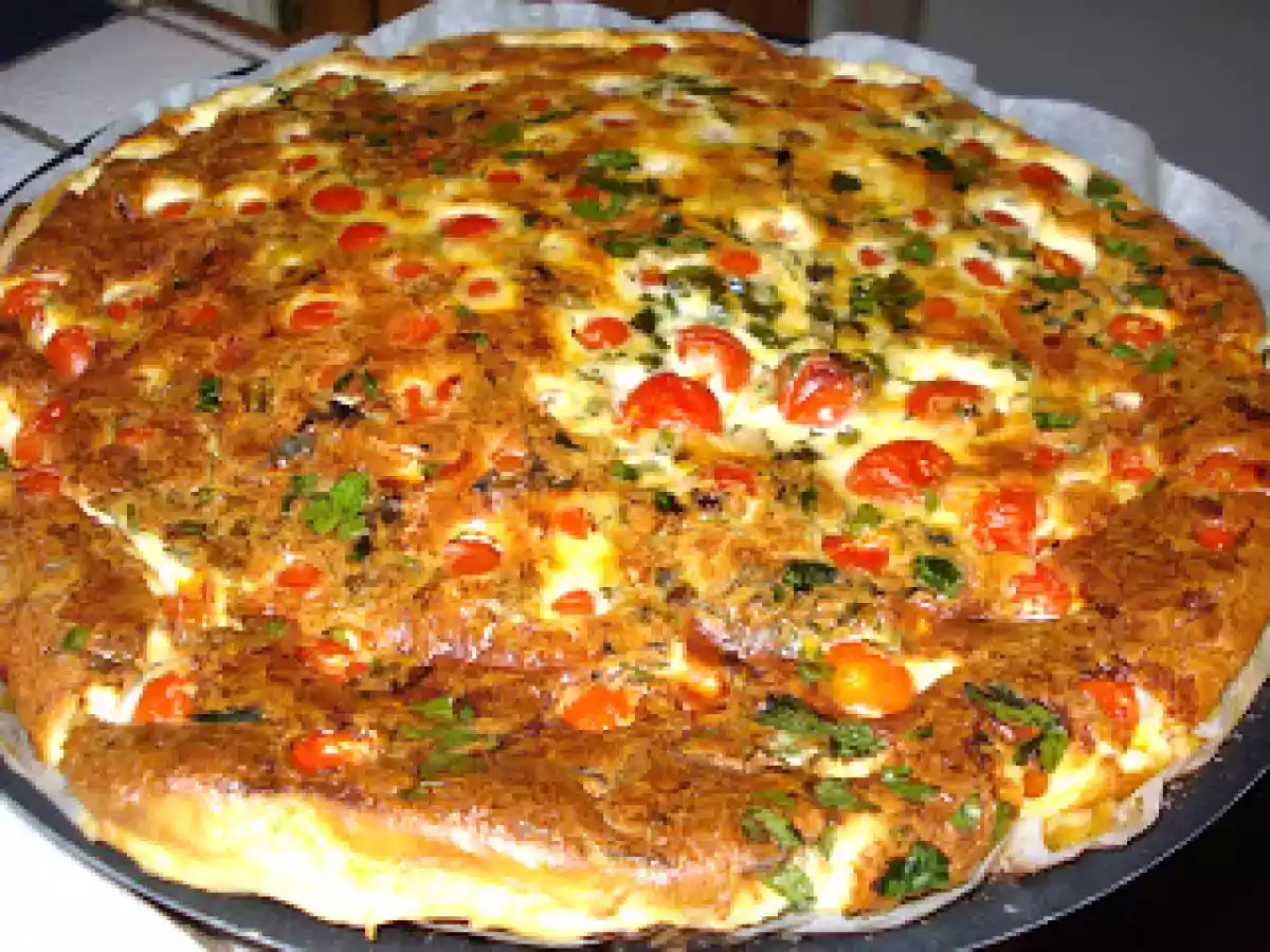 Quiche aux tomates cerises et au Gorgonzola