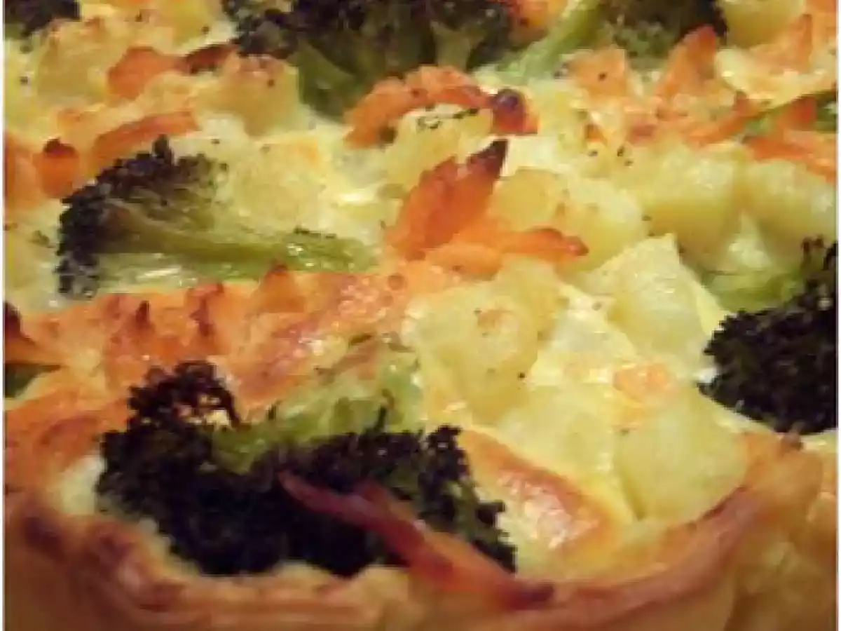 Quiche brocoli, pommes de terre et saumon fumé