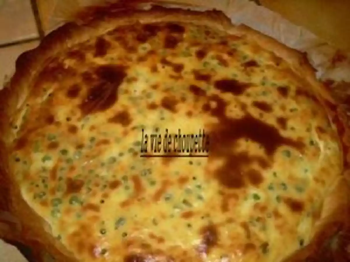 Quiche de petits pois et fèves aux oignons frais - photo 2