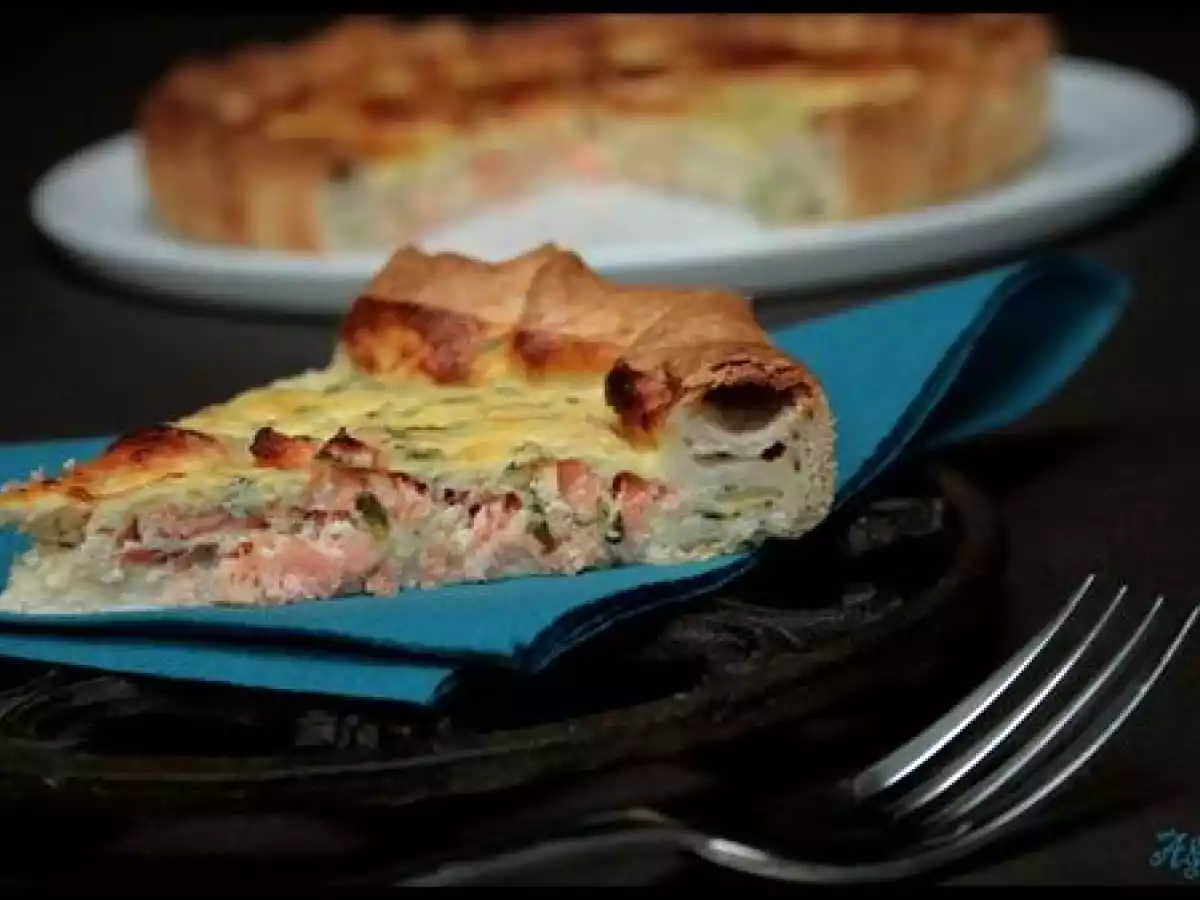 Quiche fraîheur au tzatziki ( léger) & saumon fumé