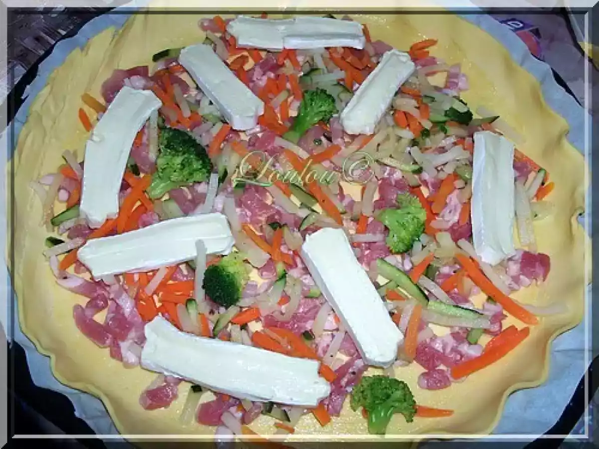 quiche lardons légumes camembert