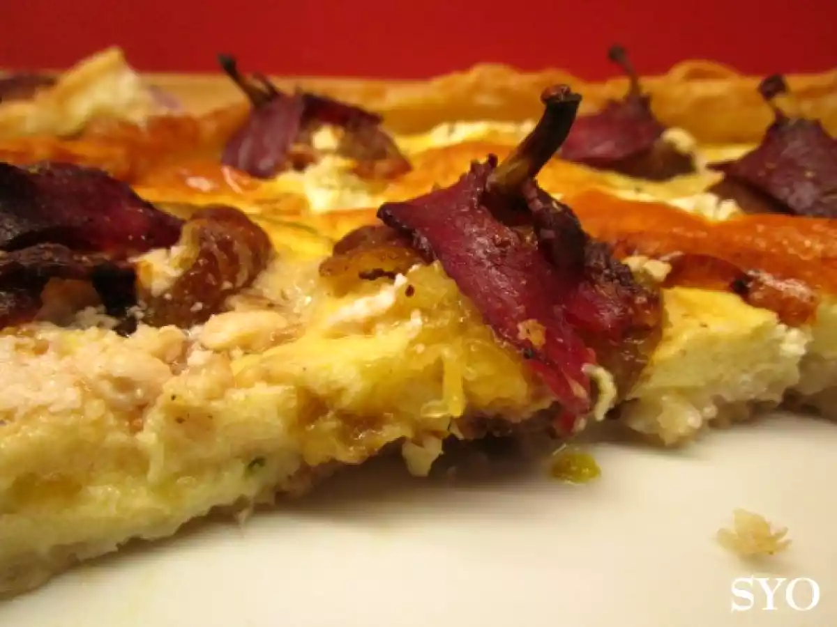Quiche légère aux Figues, Magrets de canard fumés et Chèvre frais