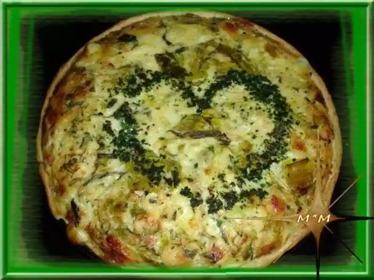 Quiche poireaux, crabe et crevettes