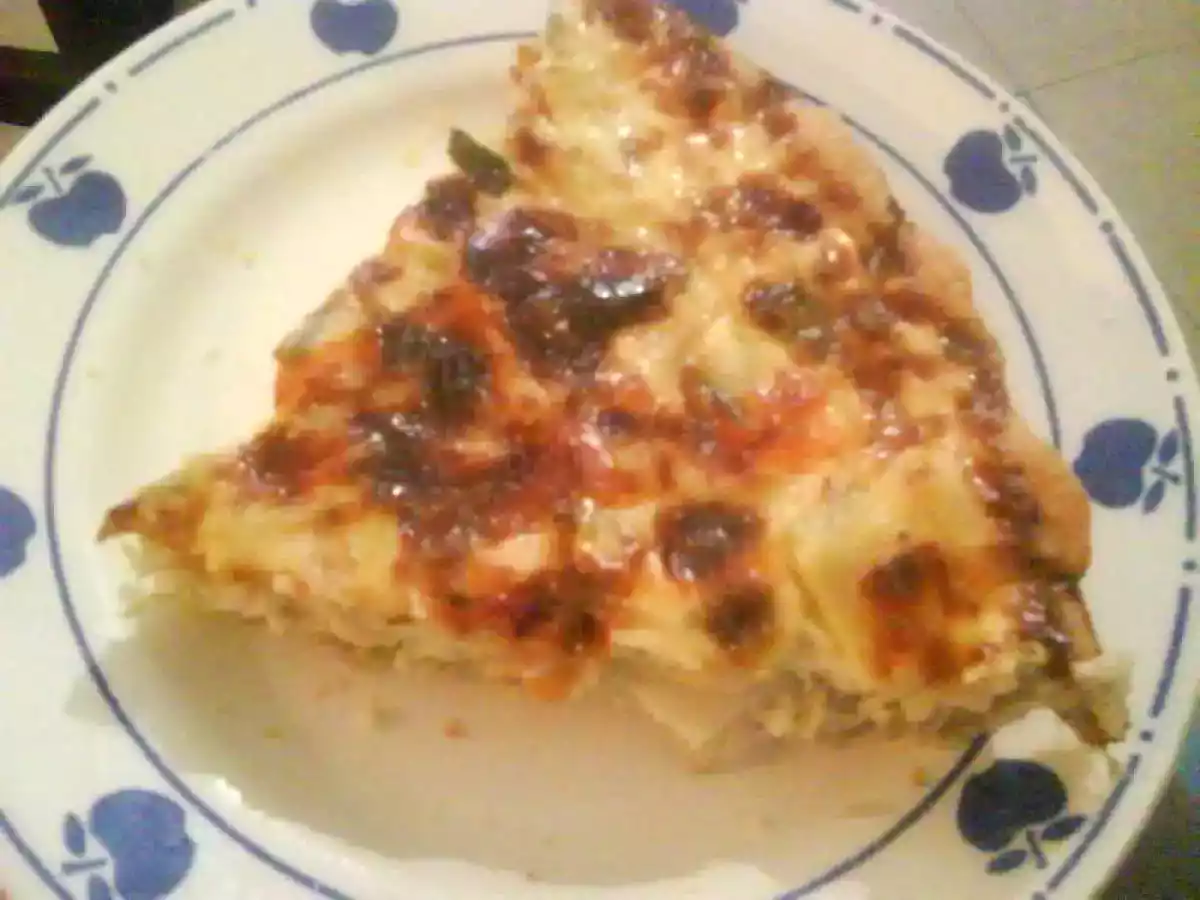 Quiche poireaux emmental, mimolette