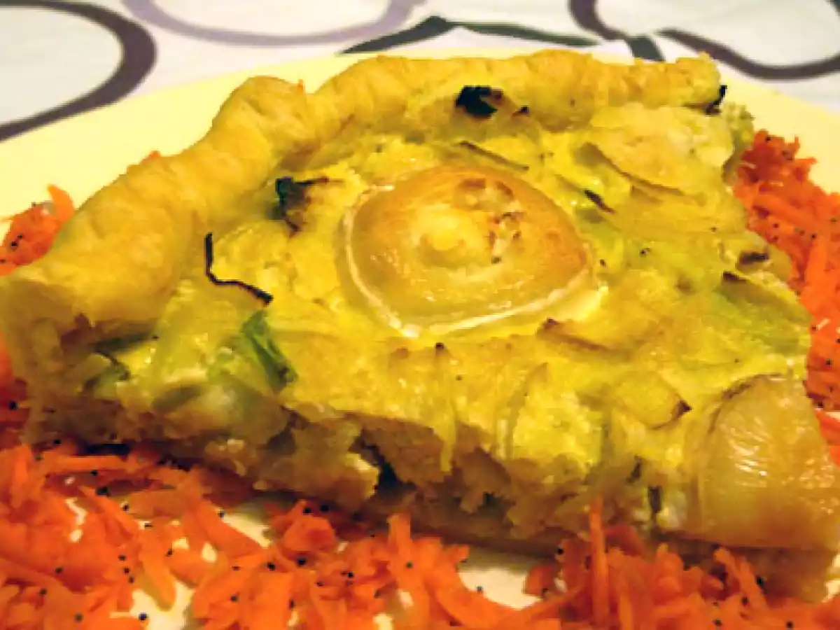 Quiche poireaux, tofu, chèvre