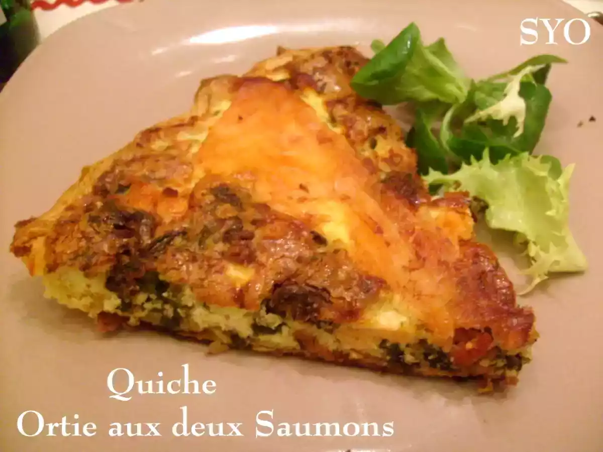 Quiche printanière : Ortie aux deux Saumons de Mamigoz