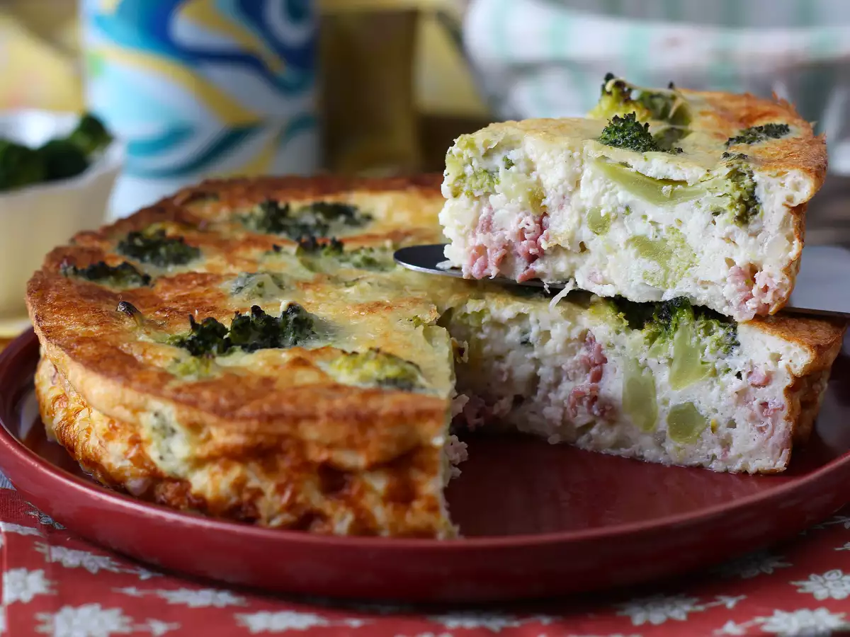 Quiche sans pâte au brocoli, pancetta et cottage cheese - photo 4