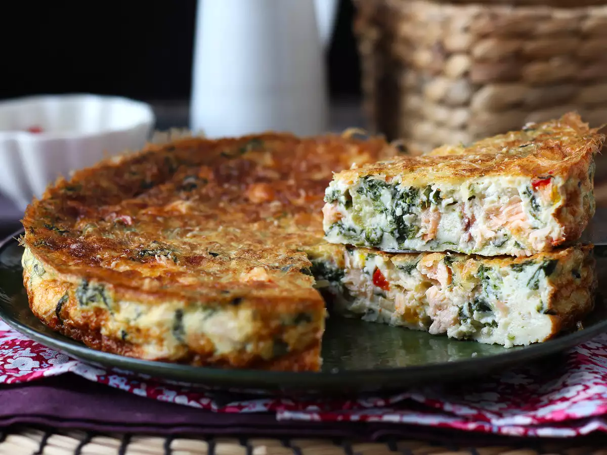 Quiche sans pâte au saumon, épinards et cottage cheese - photo 4