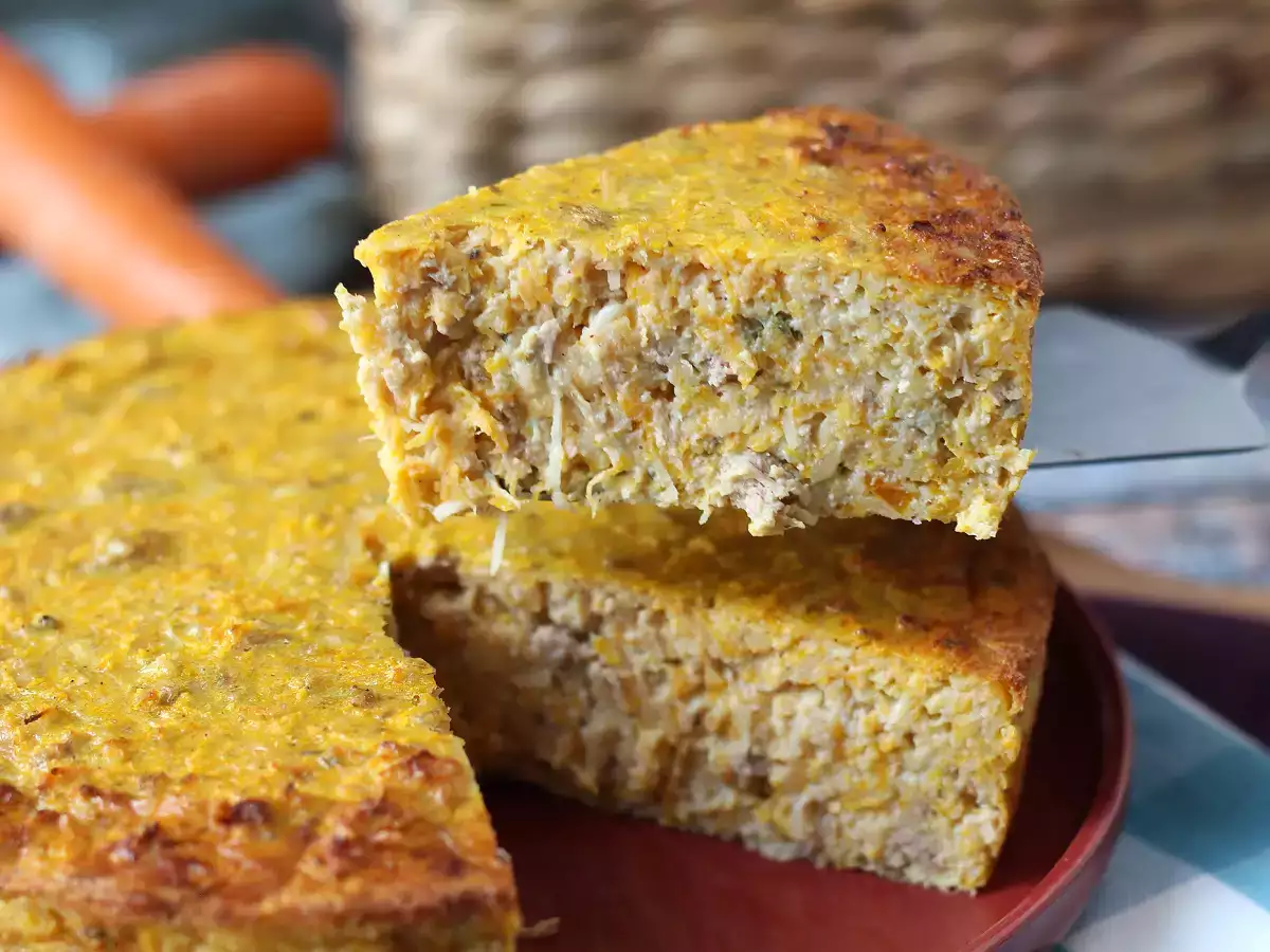 Quiche sans pâte au thon, carottes et cottage cheese : facile et protéinée