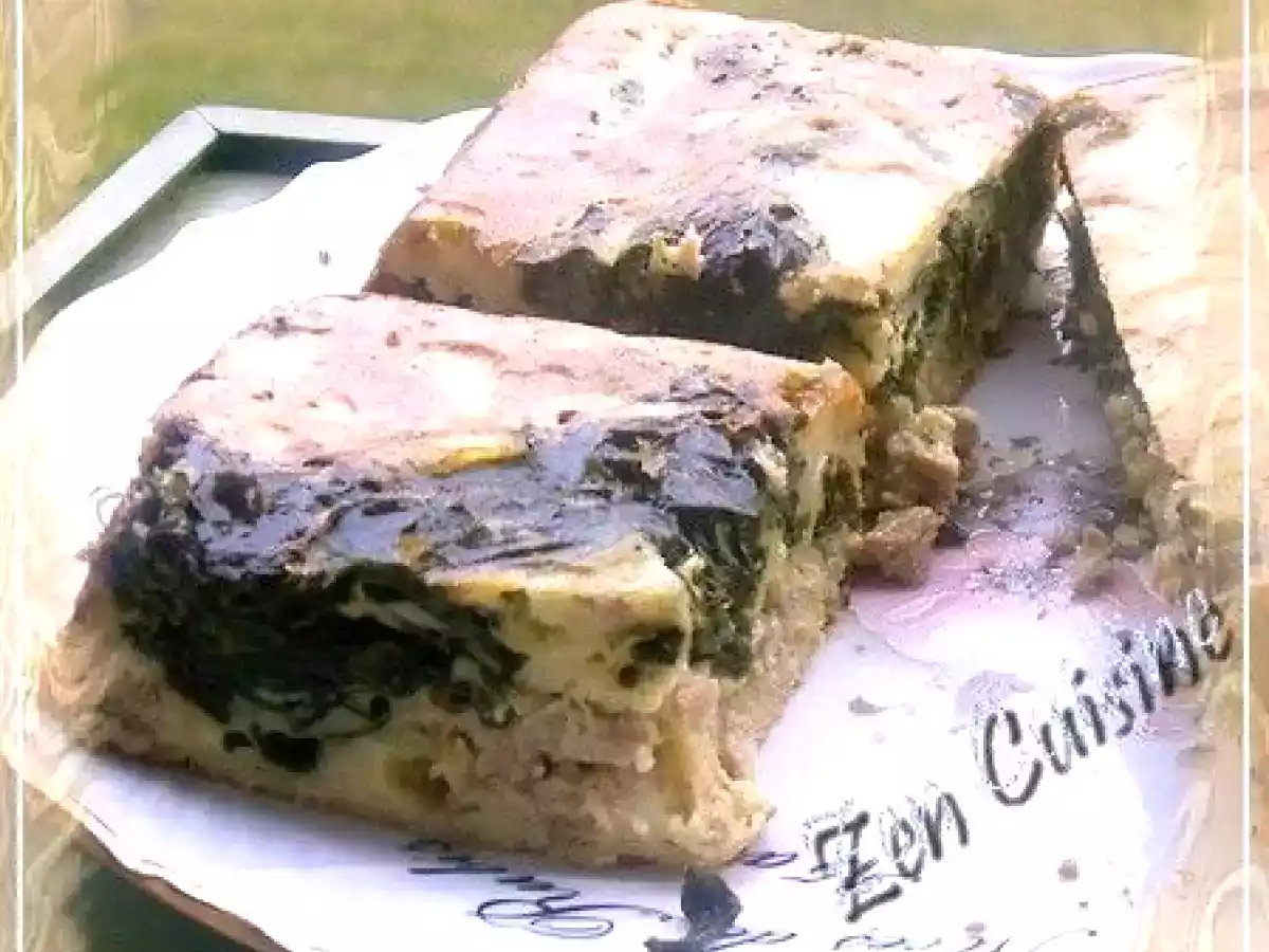 Quiche sans pâte épinard - thon - chèvre