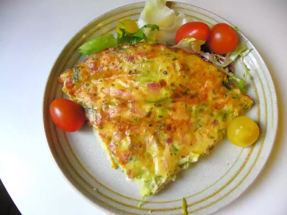 QUICHE SANS PATE jambon et champignons