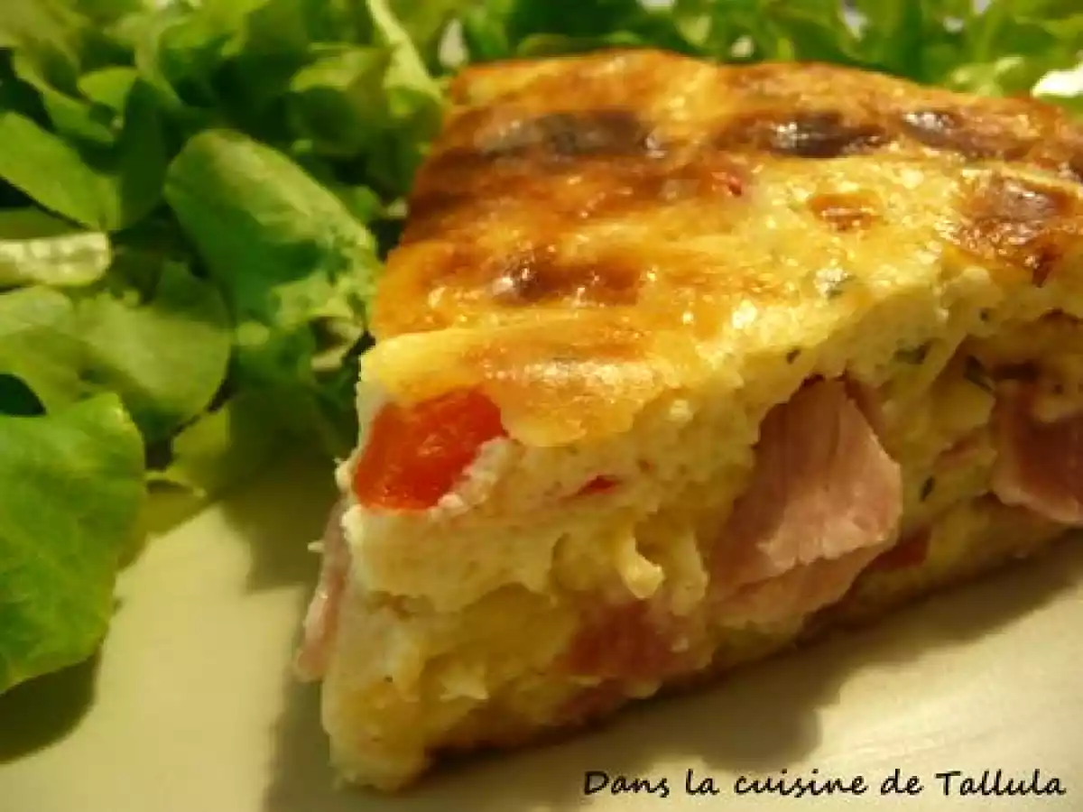 Quiche sans pâte jambon et poivron rouge