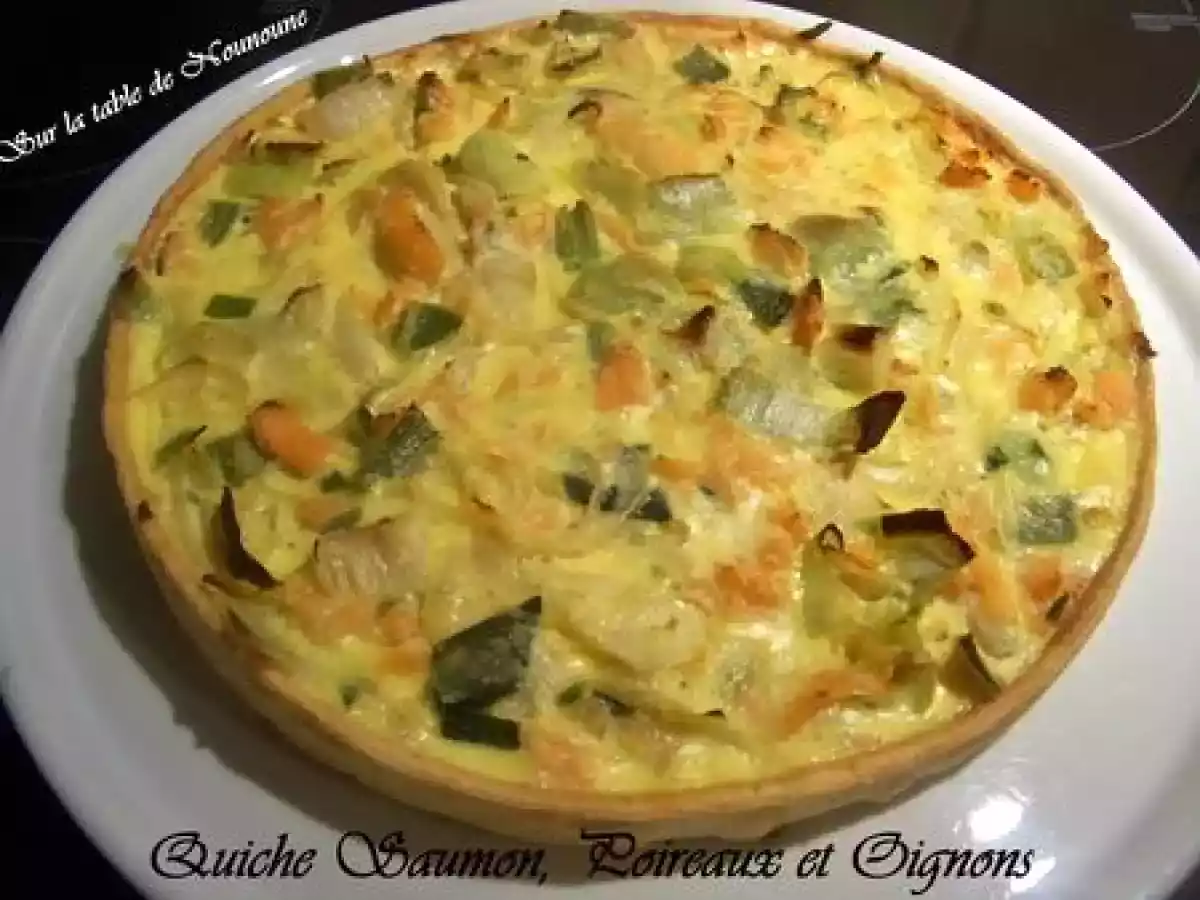 Quiche Saumon, Poireaux et Oignons