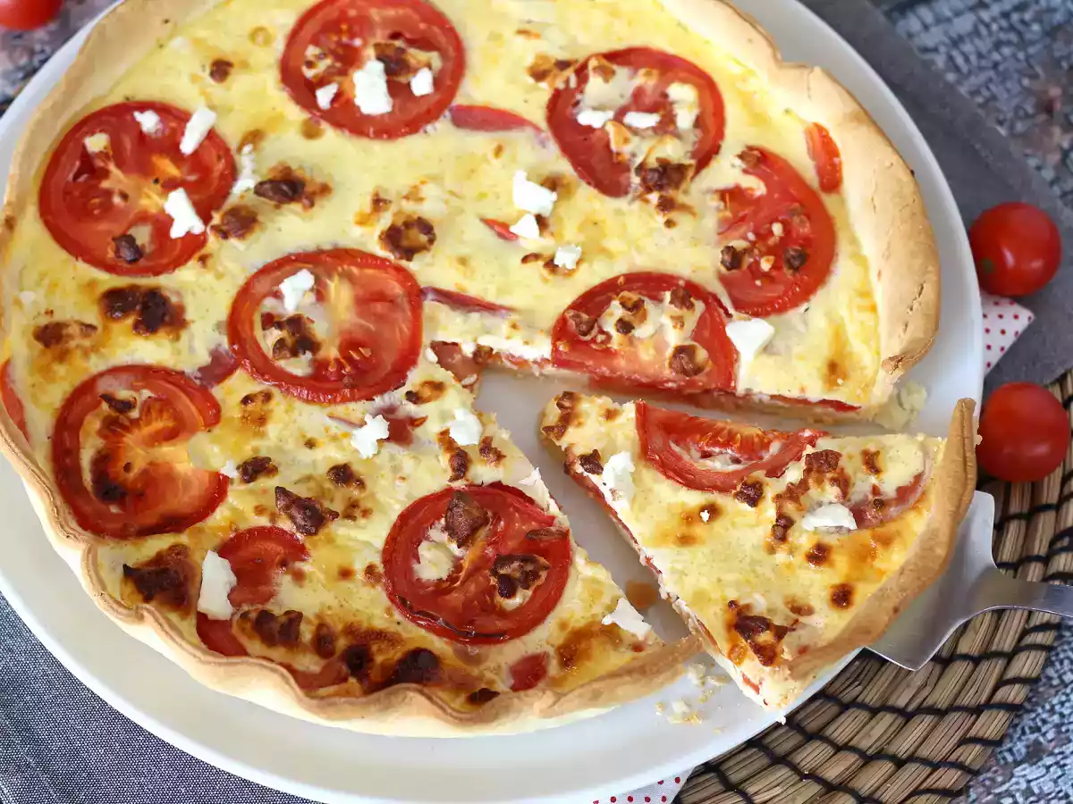 Quiche tomate feta végétarienne, parfait pour emporter en pique-nique! - photo 4