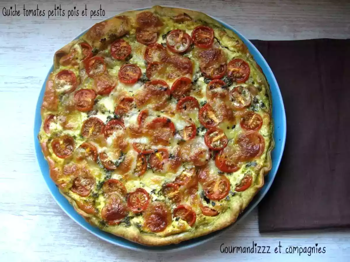 Quiche tomates petits pois et pesto