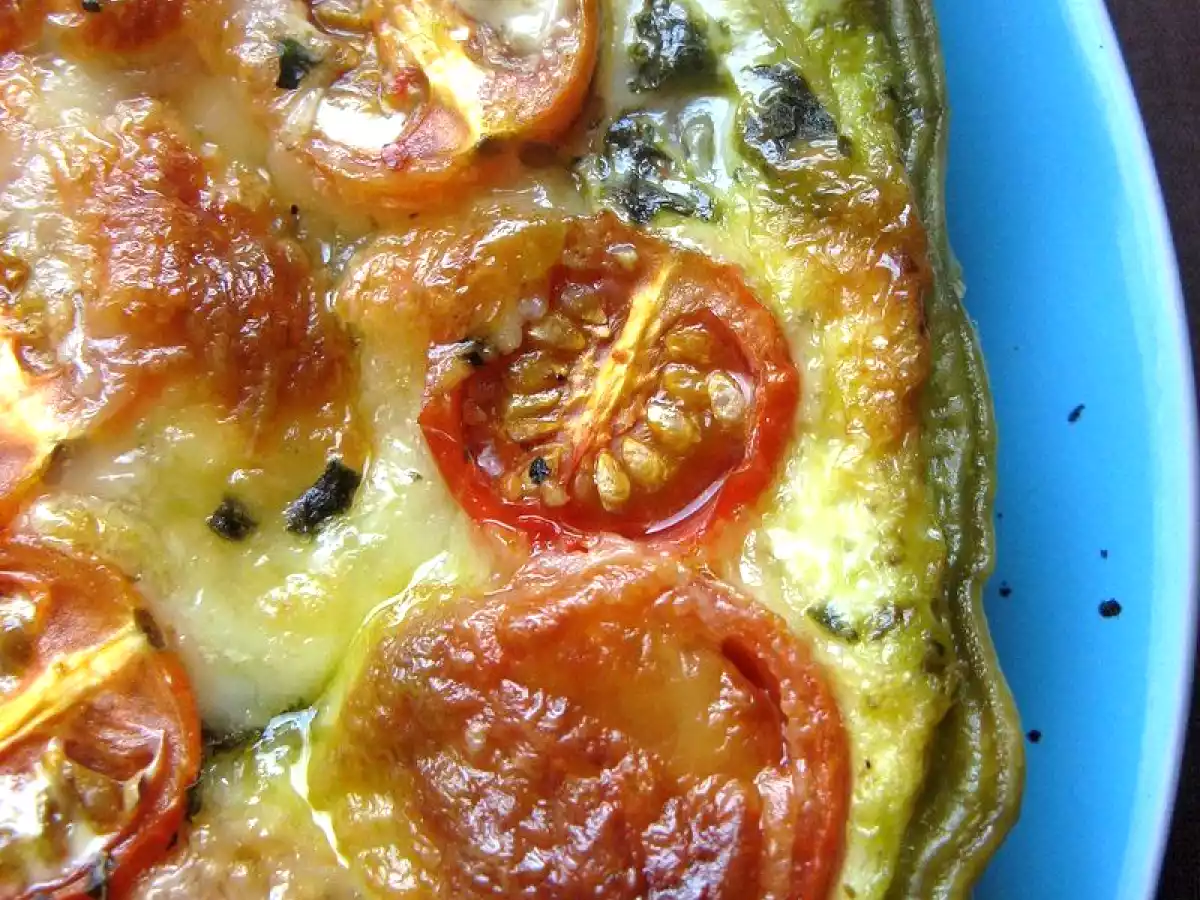 Quiche tomates petits pois et pesto - photo 2