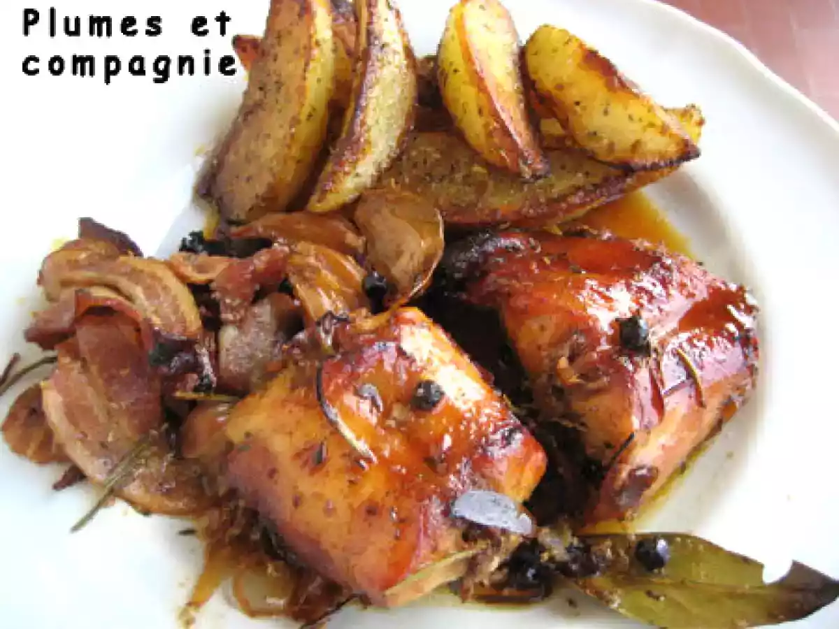 Râbles de lapin caramélisés à la bière at au genièvre