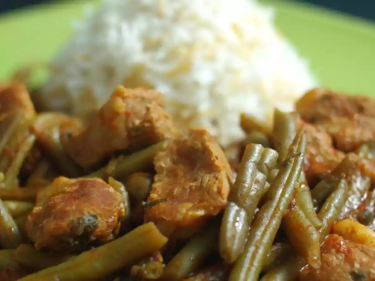 Ragoût de haricots à l'agneau et son riz / Roz w'fassouliyyé