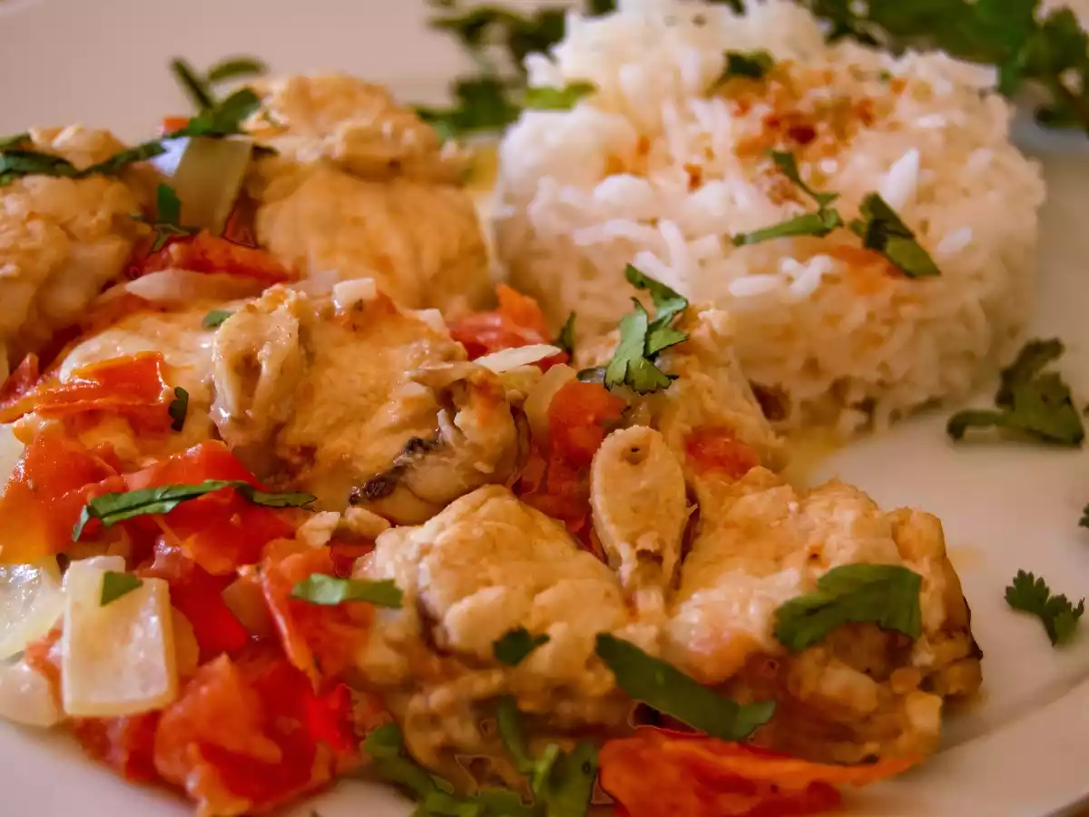 Ragoût de lotte au lait de coco.