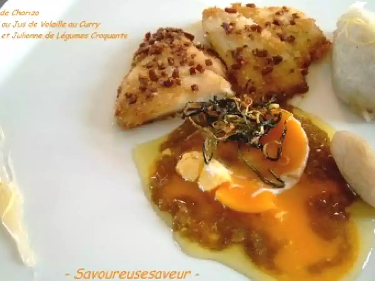 Raie en Croûte de Chorizo, Jaune d'Oeuf en jus de Volaille au Curry,  - photo 3