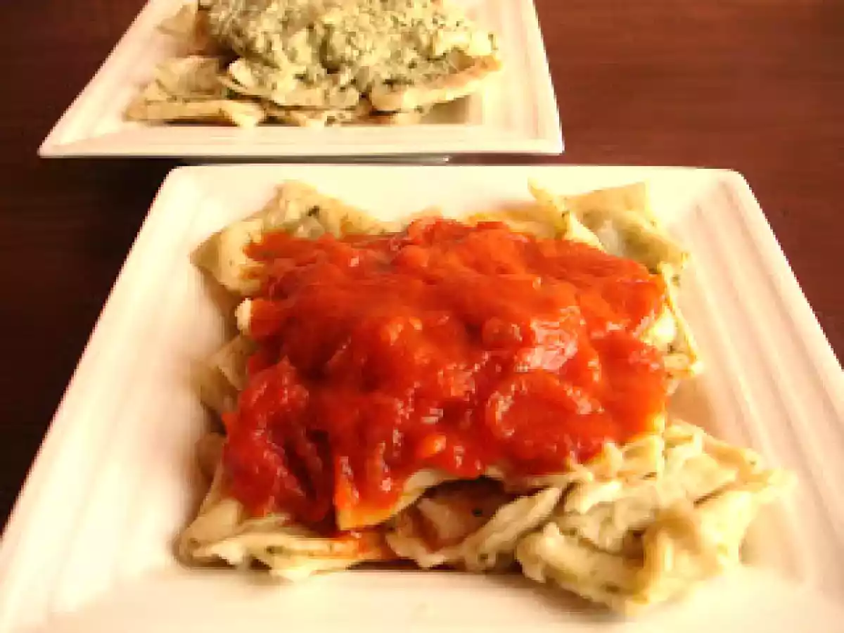 Ravioli au brocciu et aux épinards.