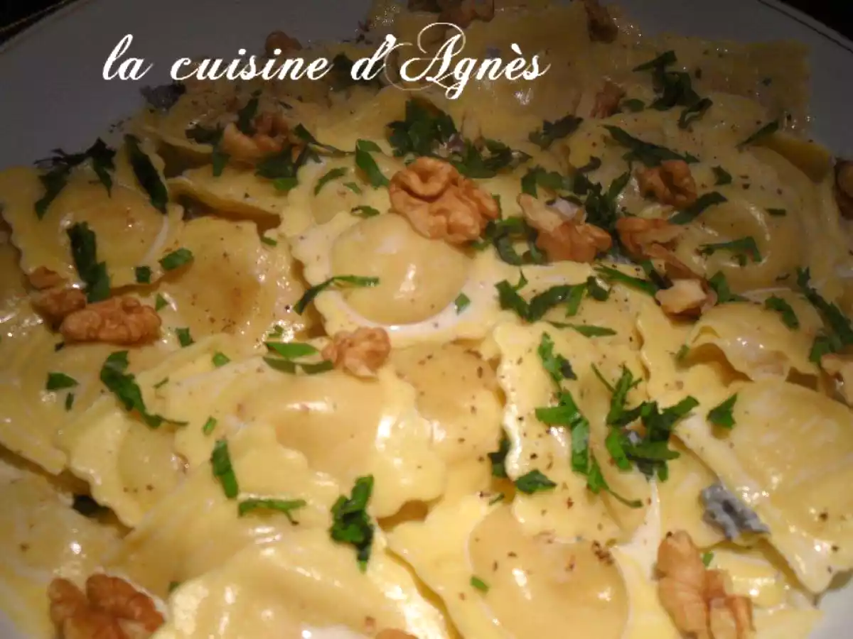 ravioli aux 4 fromages crème au st agur et aux noix - photo 2