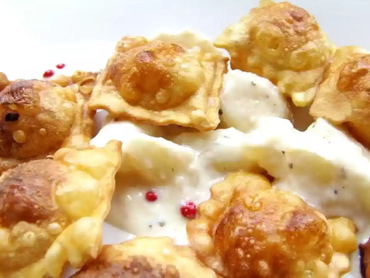 Ravioli croustillants aux 4 fromages, sauce crémeuse aux poires, ... - photo 2