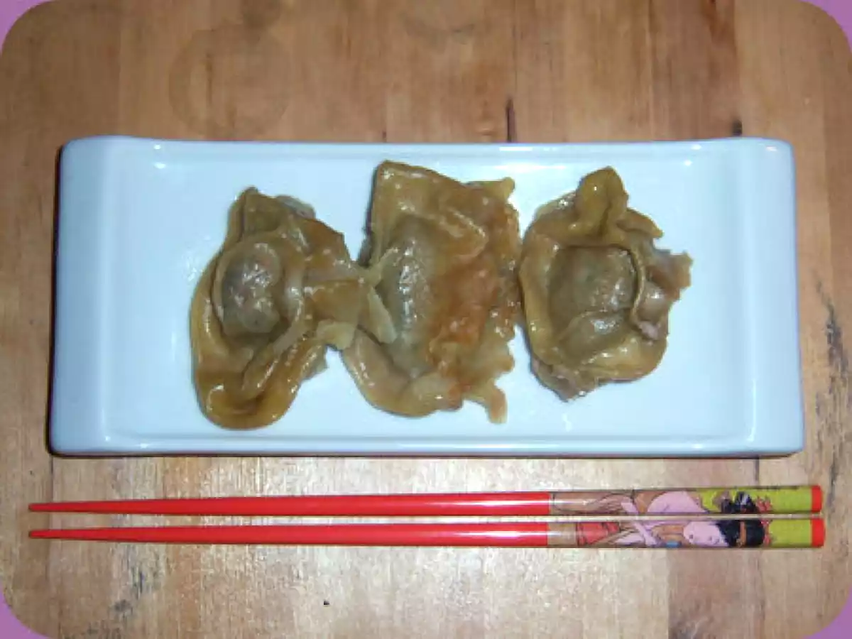 Raviolis au boeuf avec un air Thai