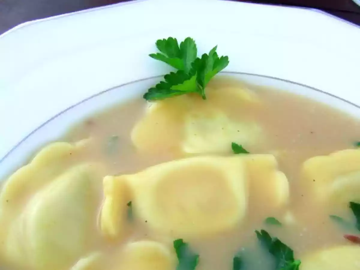 Raviolis au confit de canard & crème aux cèpes et persil - photo 2