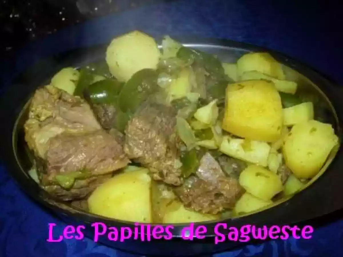 Recette de tajine boeuf poivron pommes de terre