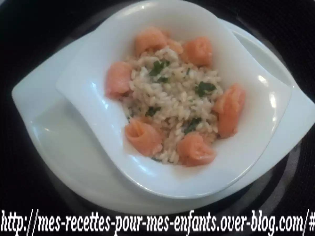 Recette du vrai risotto au saumon fumé