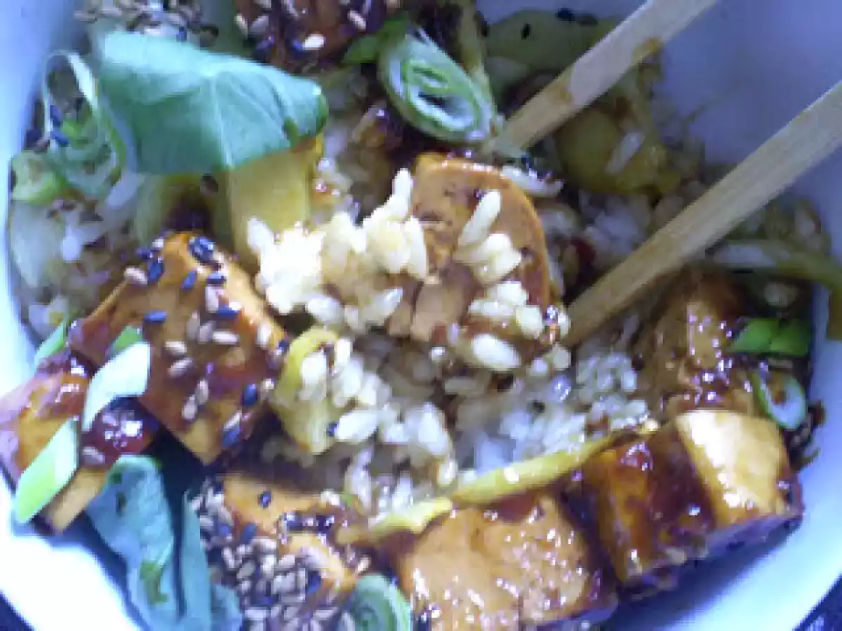 Recette japonisante: tofu épicé à la mode sucré-salé sur son lit de riz japonais - photo 6