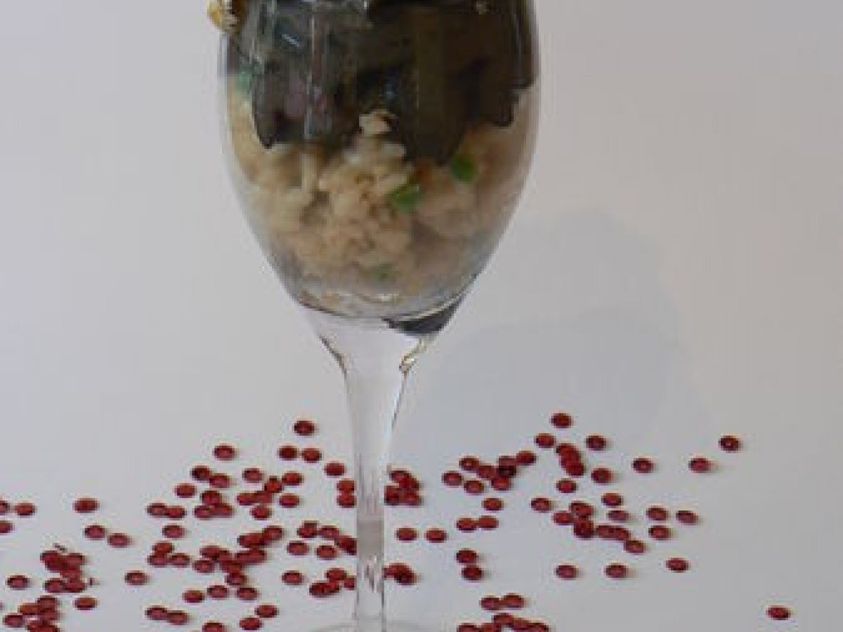 [recettes de fêtes] Risotto aux langoustines, chantilly à l'encre de seiche