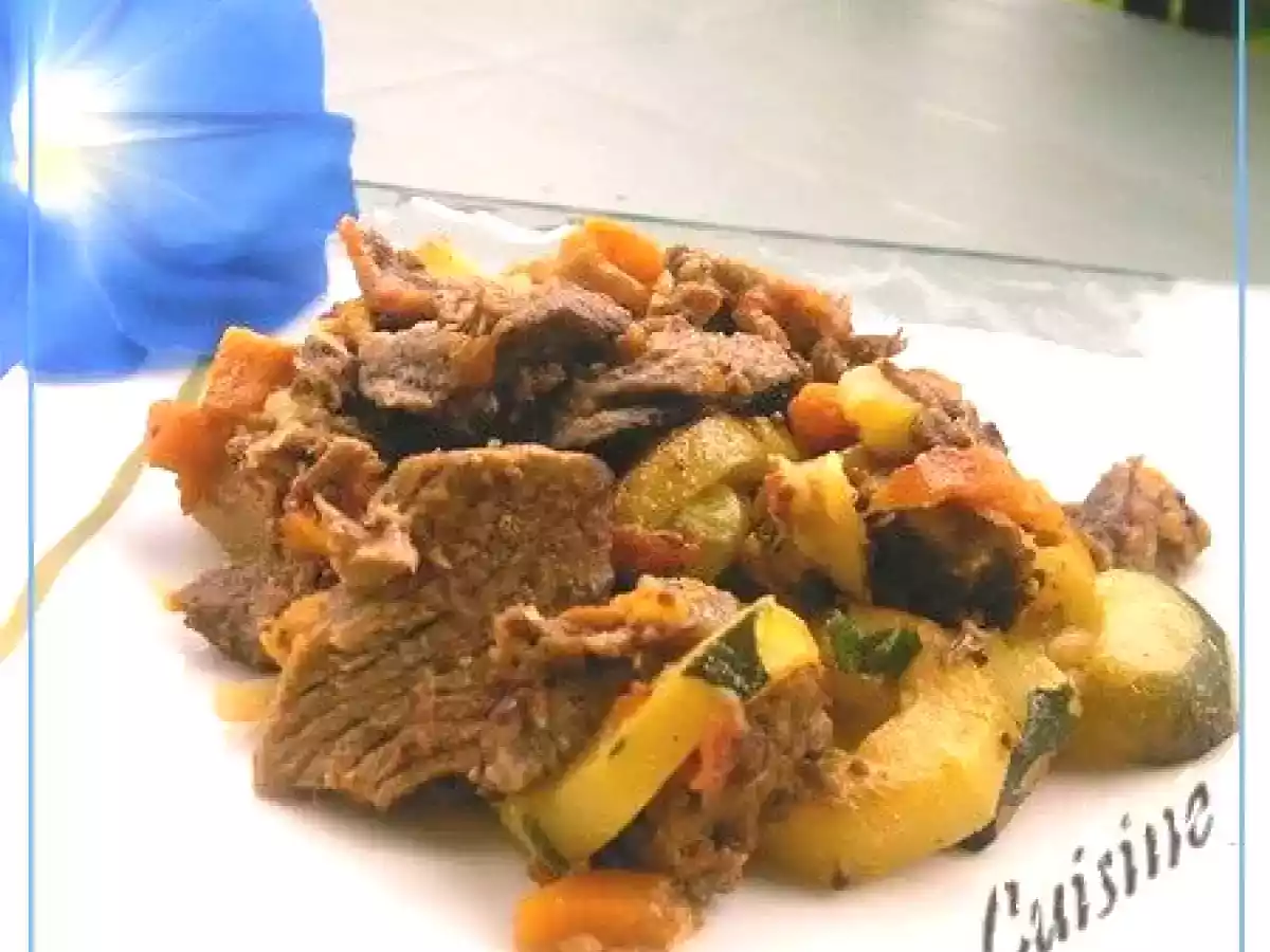 Restes de pot au feu aux courgettes
