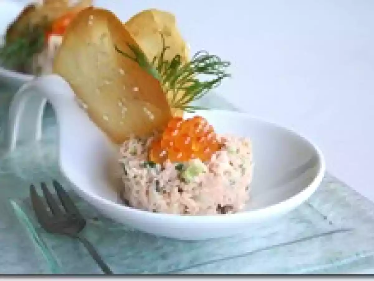 Rillette de Saumon à la Pomme Verte et Croustillant au Sésame