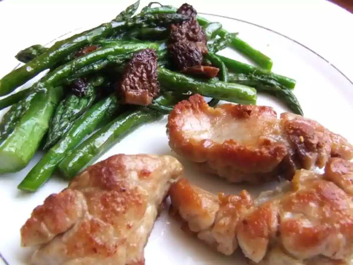 Ris de veau crousti-fondants, asperges vertes & morilles - photo 2