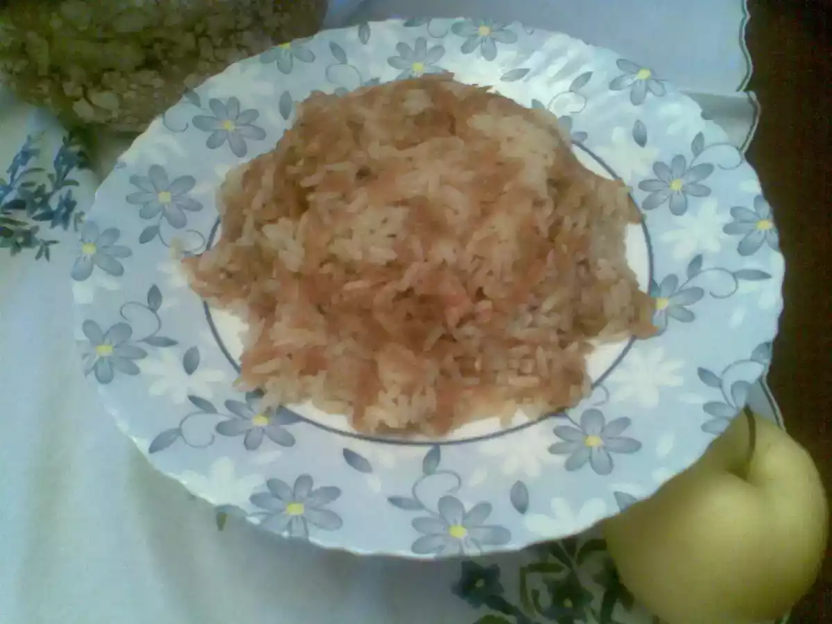 Risoto pomme, carotte, et escalope de dinde