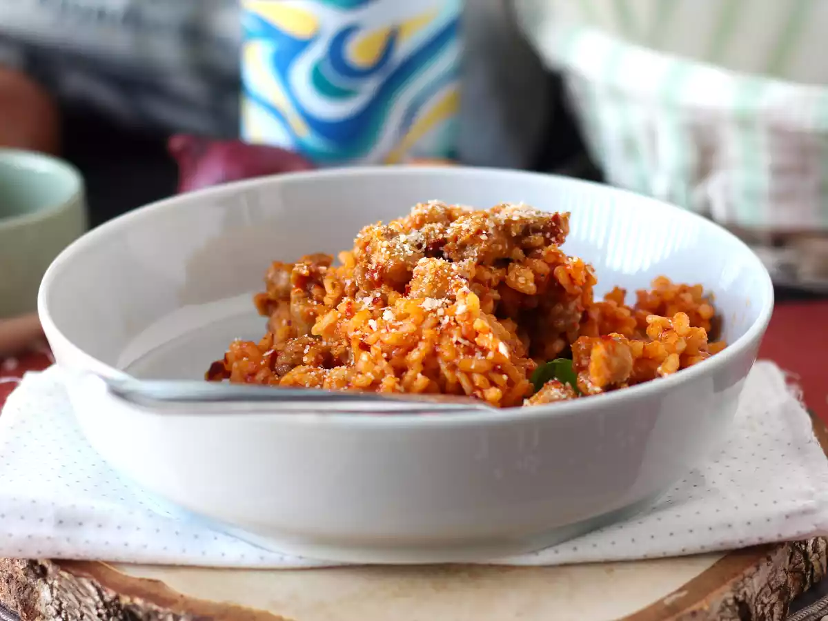 Risotto à la saucisse et au 'nduja, le plat parfait pour les amoureux de piquant ! - photo 4