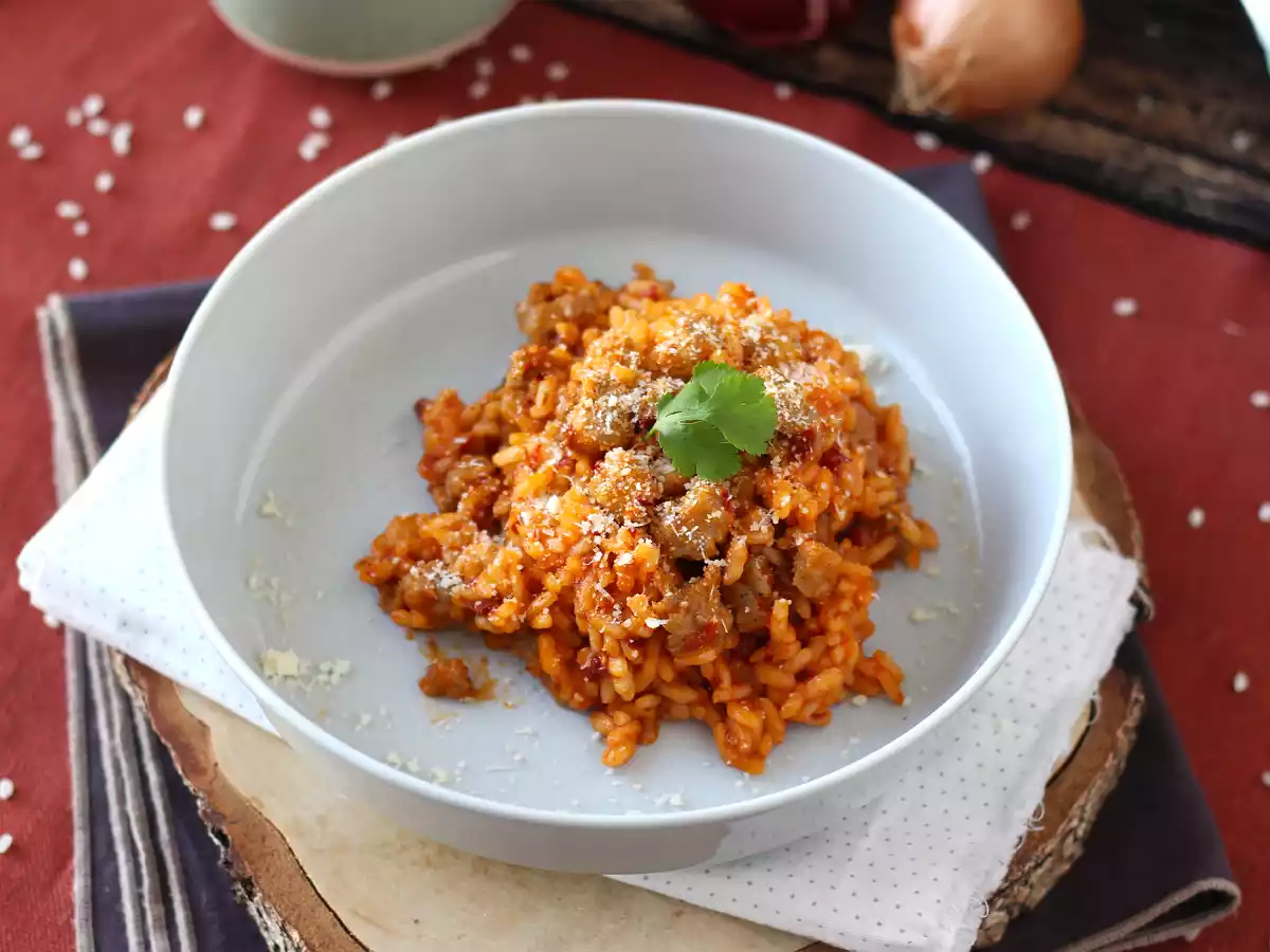 Risotto à la saucisse et au 'nduja, le plat parfait pour les amoureux de piquant ! - photo 5