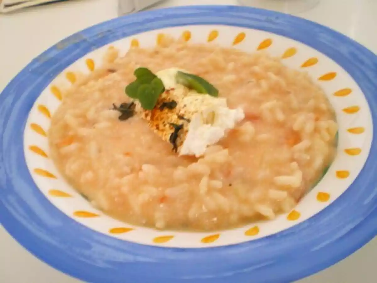 Risotto à la tomate et au fromage de chèvre frais