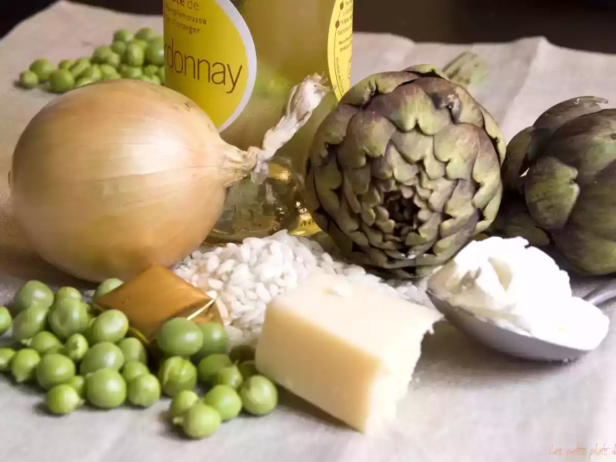 Risotto artichauts poivrade et petits pois - photo 3