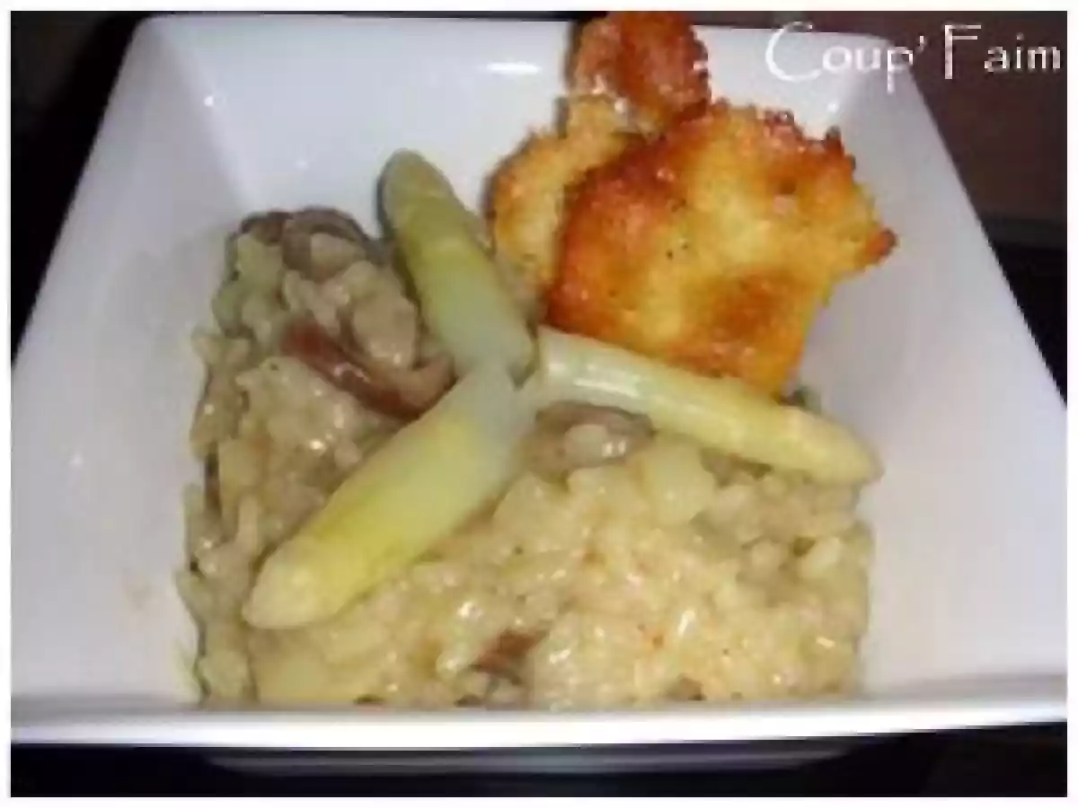 Risotto asperges et bolets parfumé au cognac ...