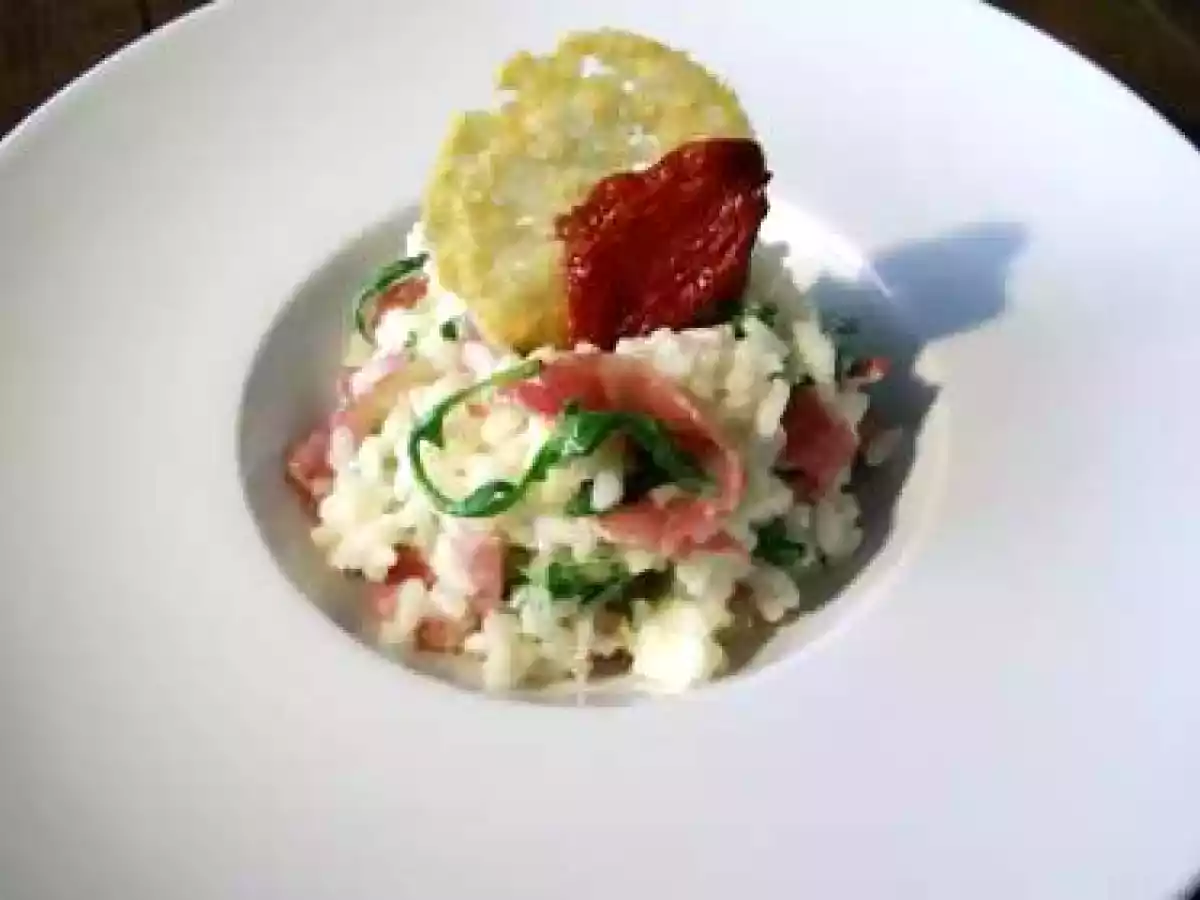 Risotto au gorgonzola, roquette et copa