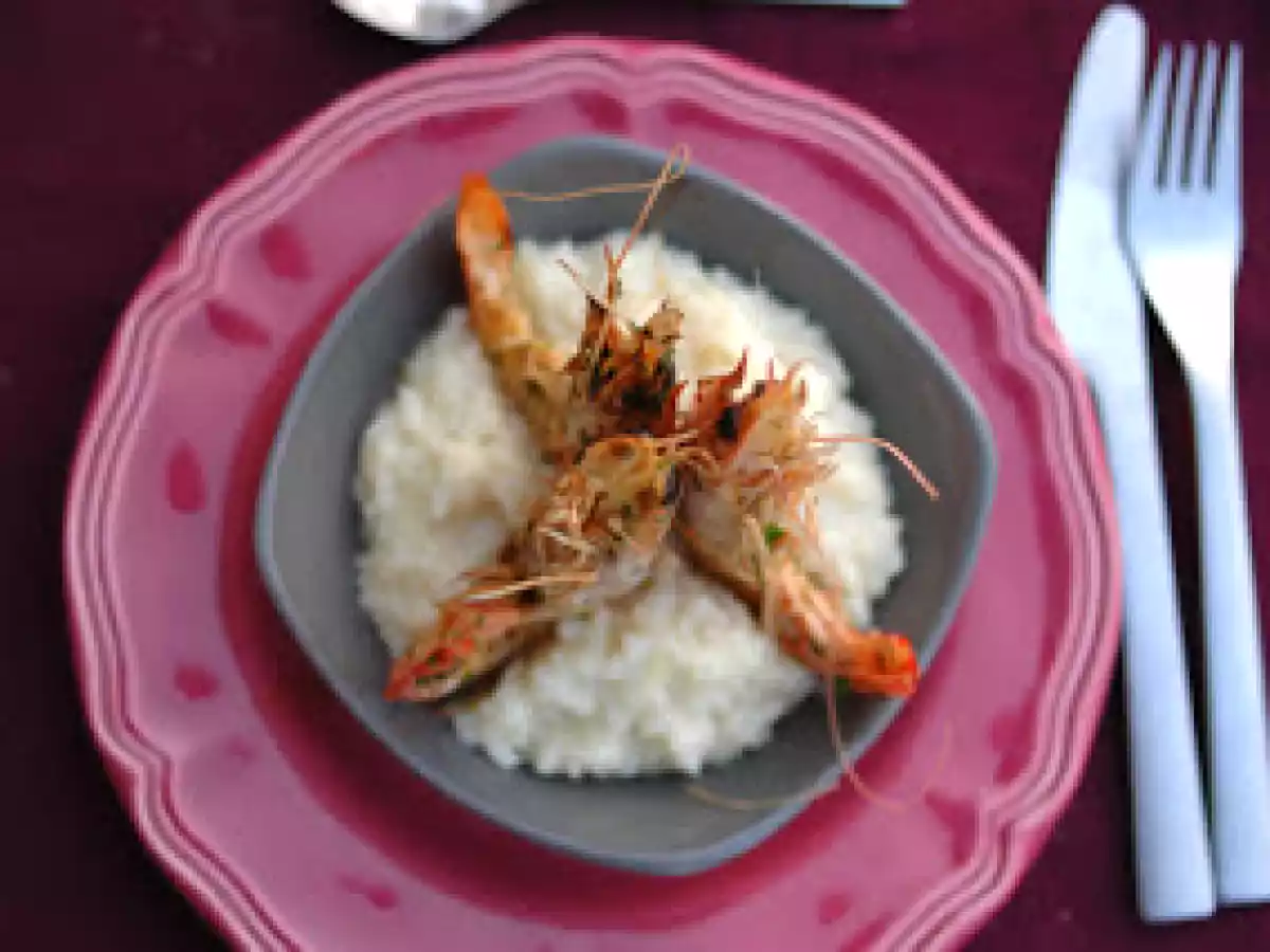 RISOTTO au PARMESAN et CREVETTES FLAMBéES au PORTO - photo 2
