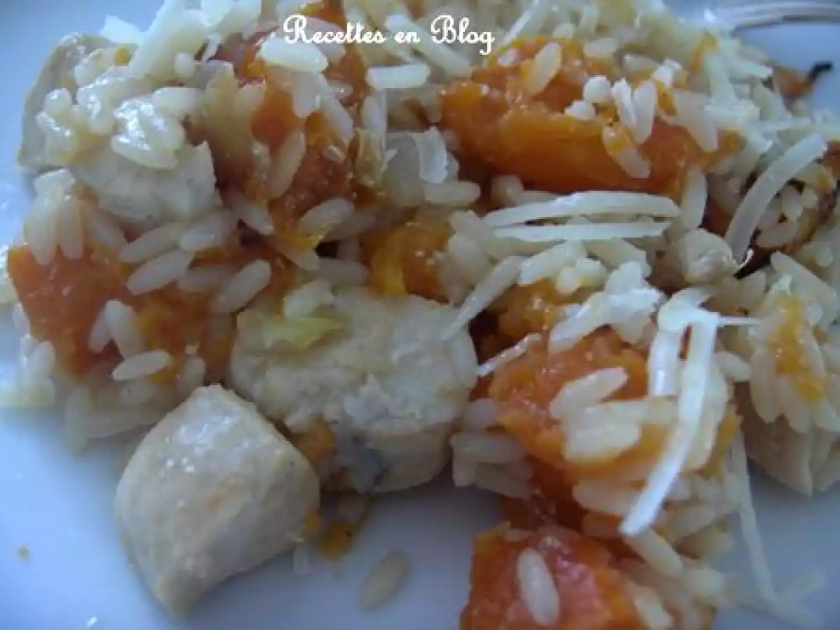 RISOTTO AU POTIRON ET AU POULET