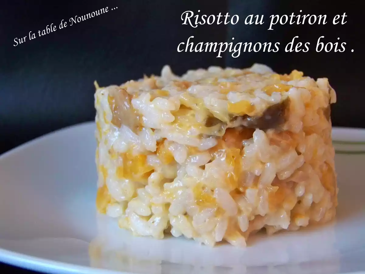 Risotto au potiron et champignons des bois