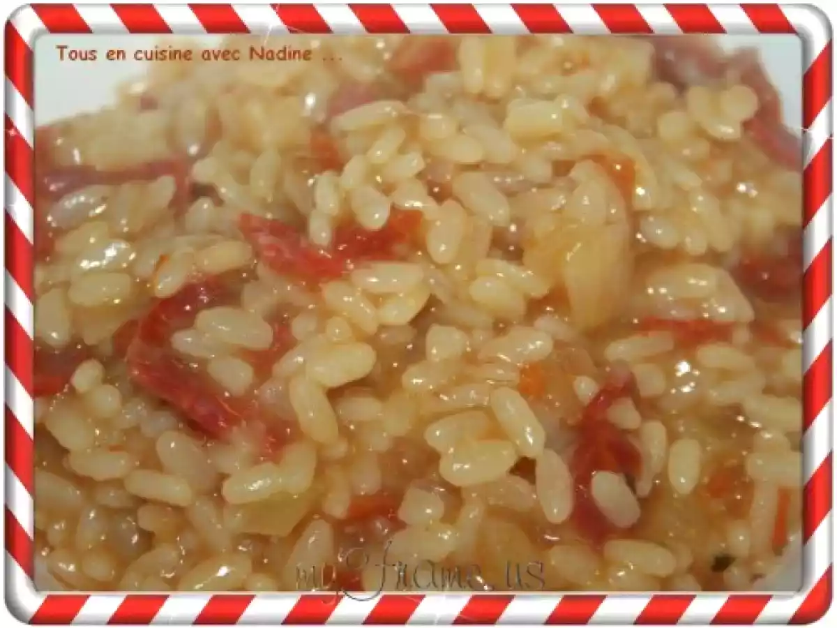Risotto au saucisson piquant et tomates