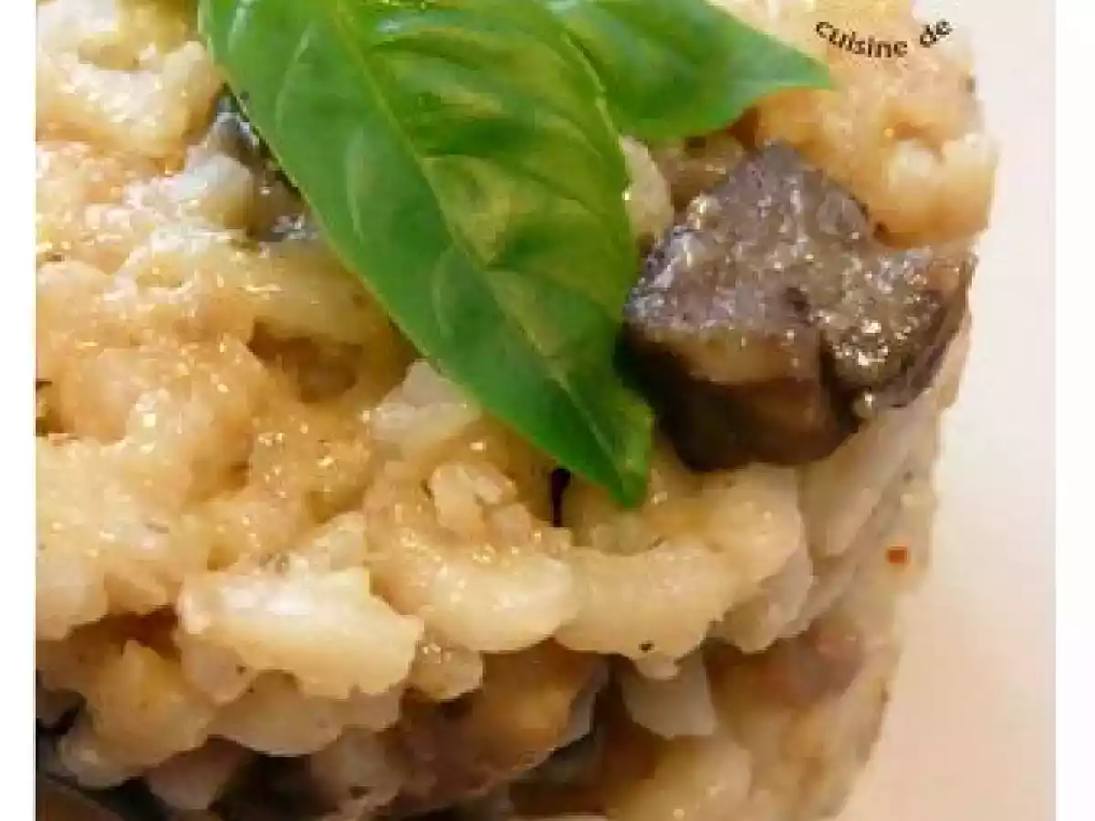 Risotto aubergine et basilic
