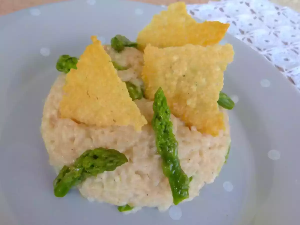 Risotto aux Asperges et au Mascarpone – Tuiles au Parmesan - photo 2